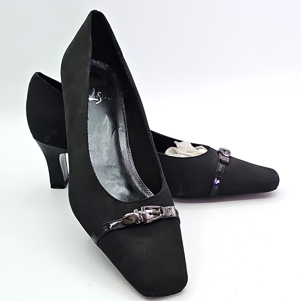 LifeStride Sherice Black Pumps Women's 8.5M Kitten Heel Square Toe Never Worn